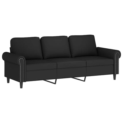 sofasæt 3 dele med puder velour sort