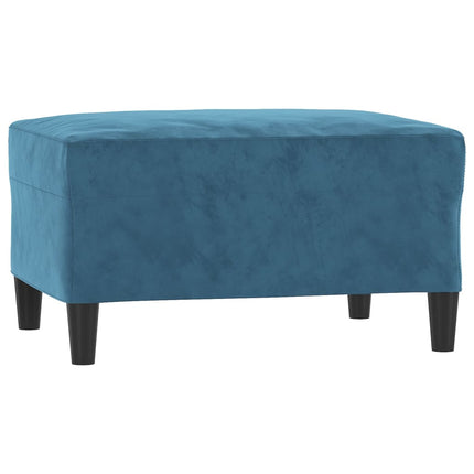 sofasæt 3 dele med puder velour blå