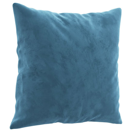 sofasæt 3 dele med puder velour blå