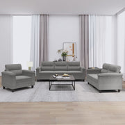 sofasæt 3 dele med hynder mikrofiberstof mørkegrå