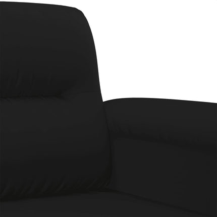 sofasæt 3 dele med hynder mikrofiberstof sort