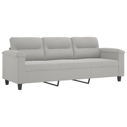 sofasæt 4 dele med hynder mikrofiberstof lysegrå