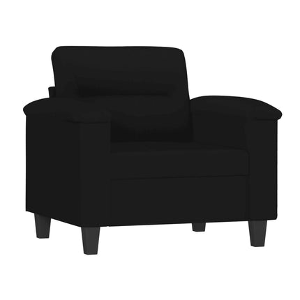 sofasæt 4 dele med hynder mikrofiberstof sort