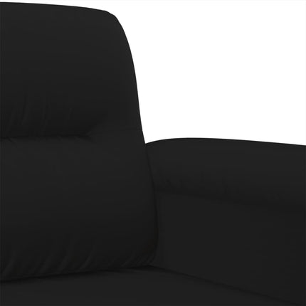 sofasæt 4 dele med hynder mikrofiberstof sort