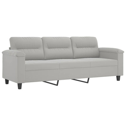 sofasæt 4 dele med puder mikrofiberstof lysegrå