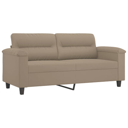 sofasæt 2 dele med hynder mikrofiberstof gråbrun