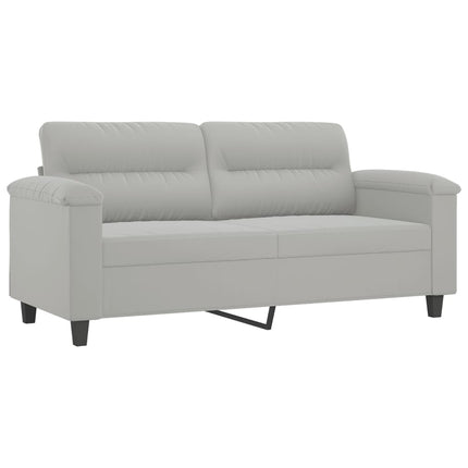 sofasæt 3 dele med hynder mikrofiberstof lysegrå