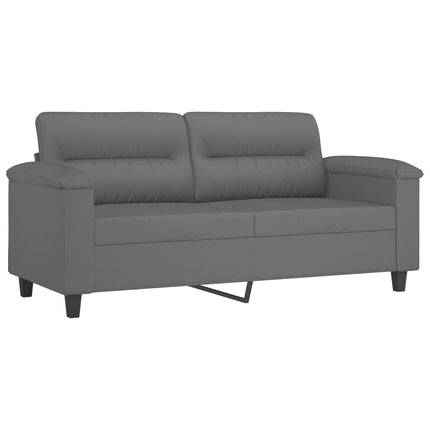 sofasæt 3 dele med hynder mikrofiberstof mørkegrå