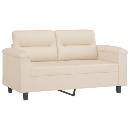 sofasæt 3 dele med hynder mikrofiberstof beige