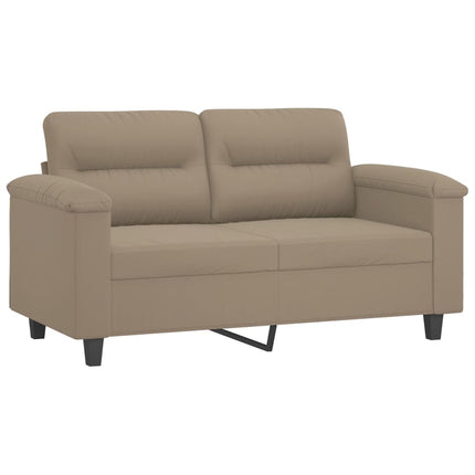 sofasæt 3 dele med puder mikrofiberstof gråbrun