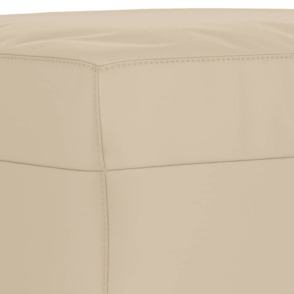 sofasæt 3 dele med hynder mikrofiberstof cremefarvet