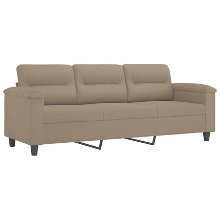 sofasæt 3 dele med puder mikrofiberstof gråbrun