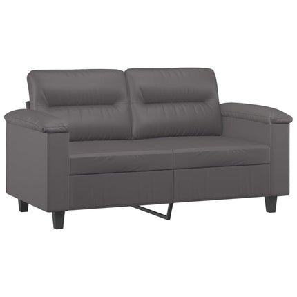 sofasæt 3 dele med hynder kunstlæder grå