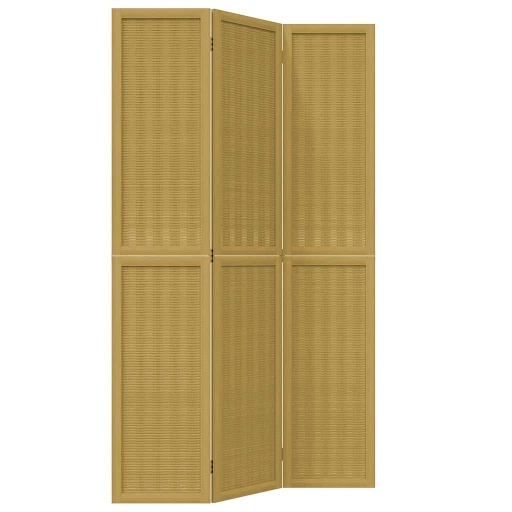 rumdeler 3 paneler massivt kejsertræ brun