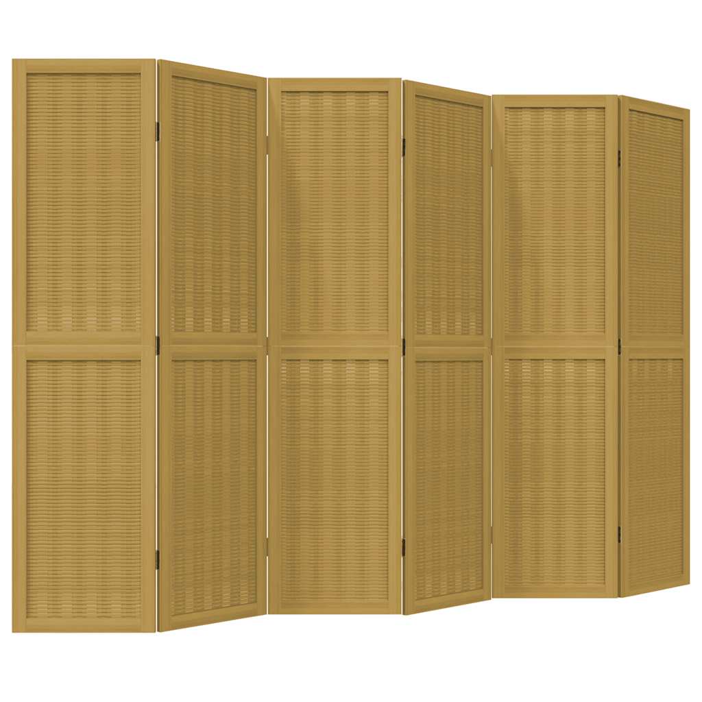 rumdeler 6 paneler massivt kejsertræ brun