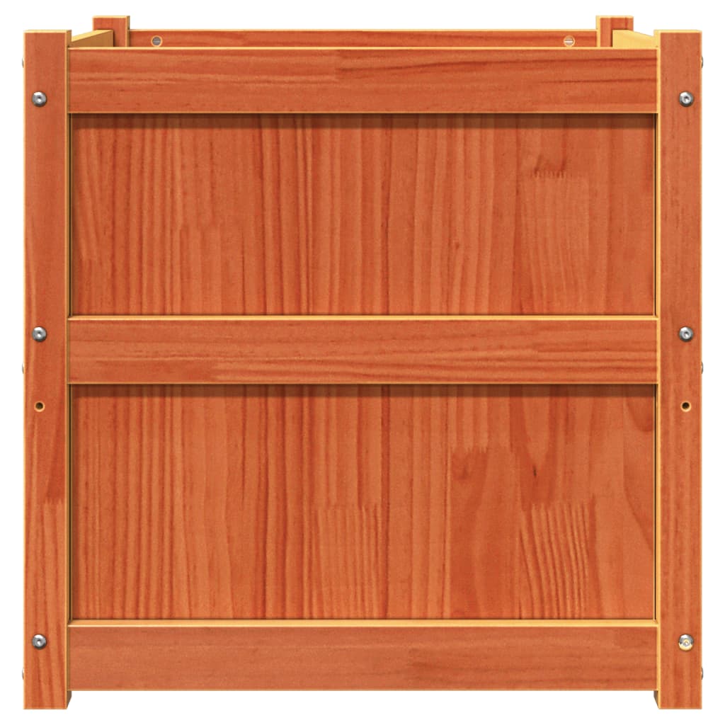 plantekasse 60x60x60 cm massivt fyrretræ gyldenbrun