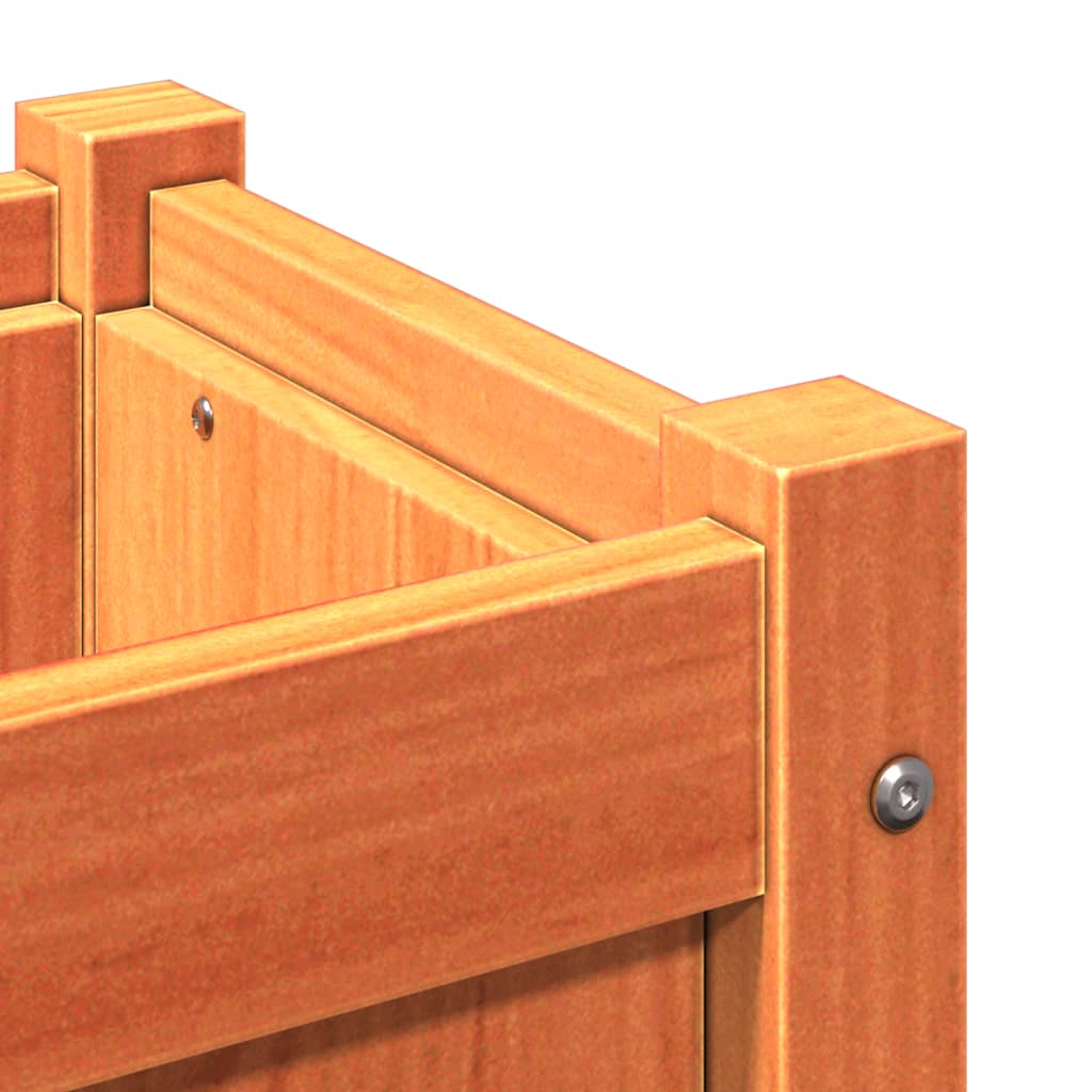 plantekasse 60x60x60 cm massivt fyrretræ gyldenbrun