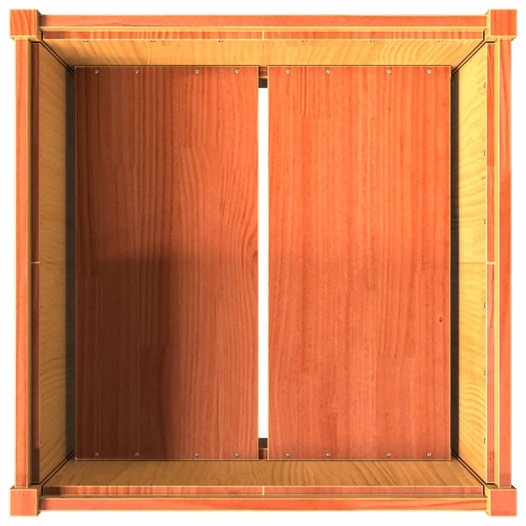 plantekasse 70x70x70 cm massivt fyrretræ gyldenbrun