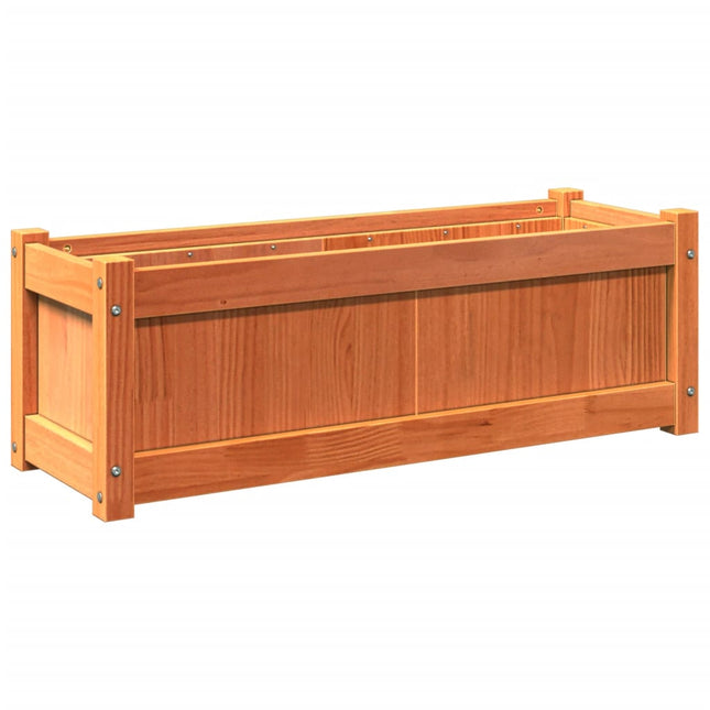 plantekasse 90x31x31 cm massivt fyrretræ gyldenbrun