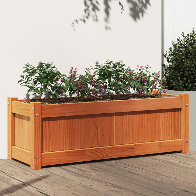 plantekasse 90x31x31 cm massivt fyrretræ gyldenbrun