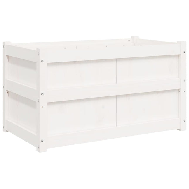 plantekasse 90x50x50 cm massivt fyrretræ hvid