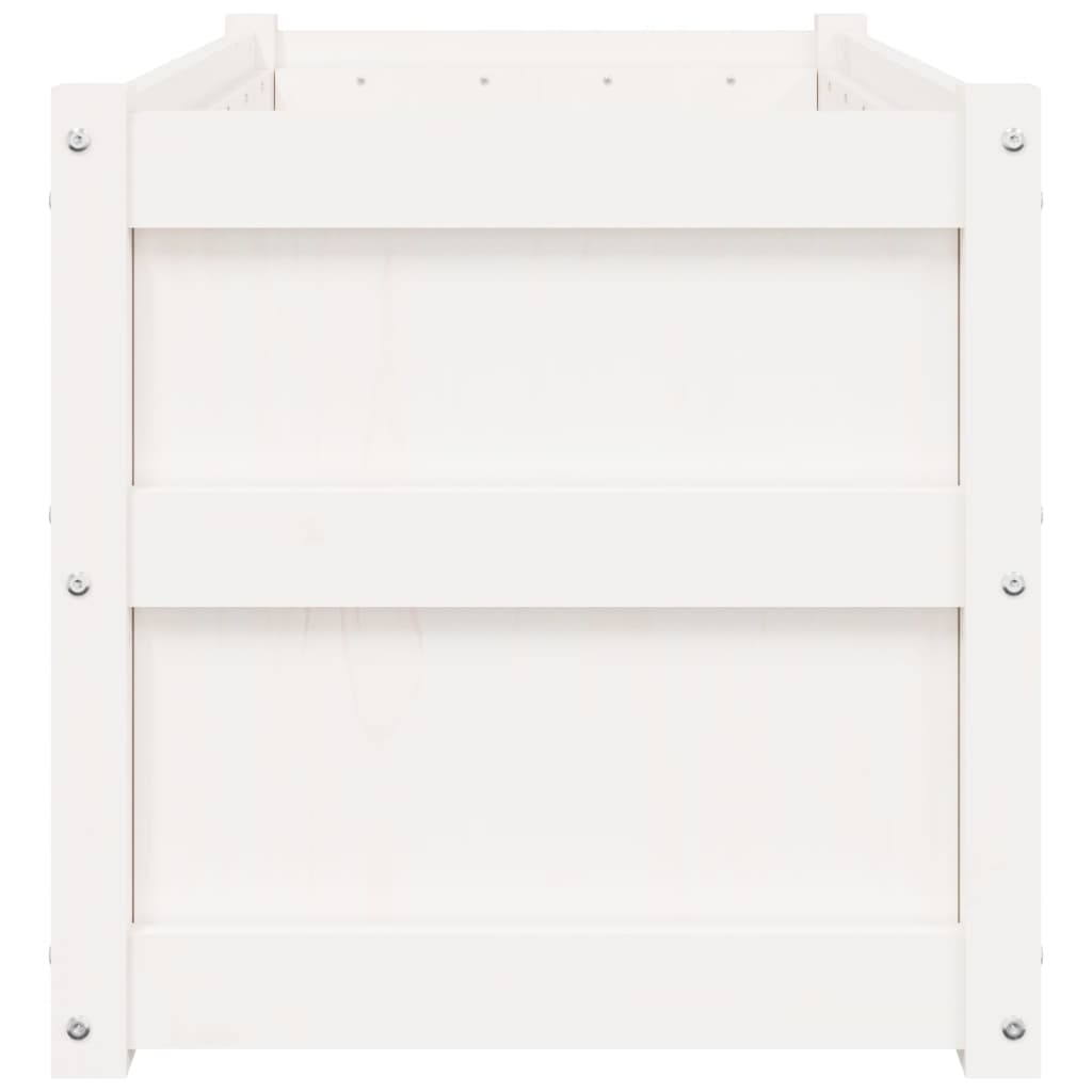 plantekasse 90x50x50 cm massivt fyrretræ hvid