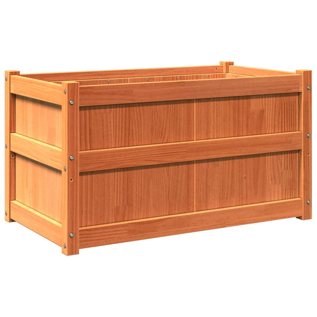 plantekasse 90x50x50 cm massivt fyrretræ gyldenbrun