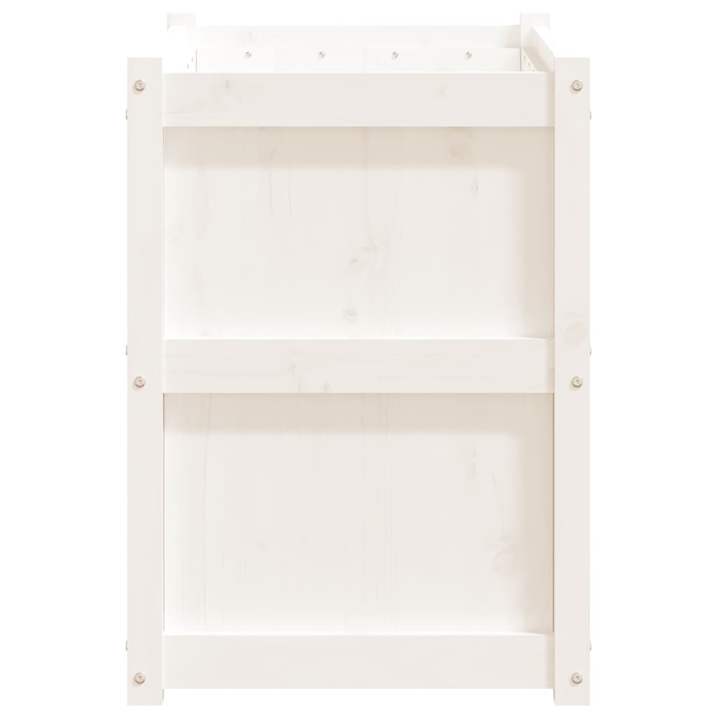 plantekasse 90x50x70 cm massivt fyrretræ hvid