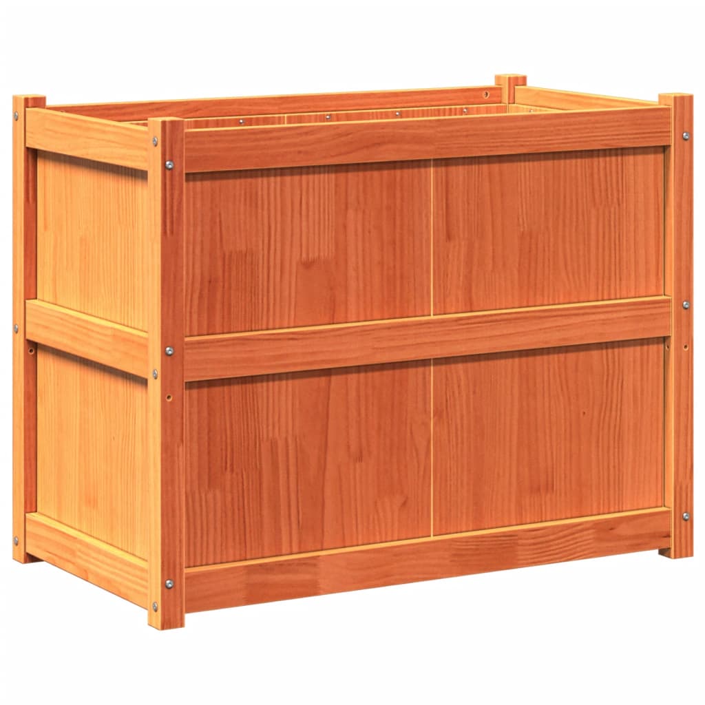 plantekasse 90x50x70 cm massivt fyrretræ gyldenbrun