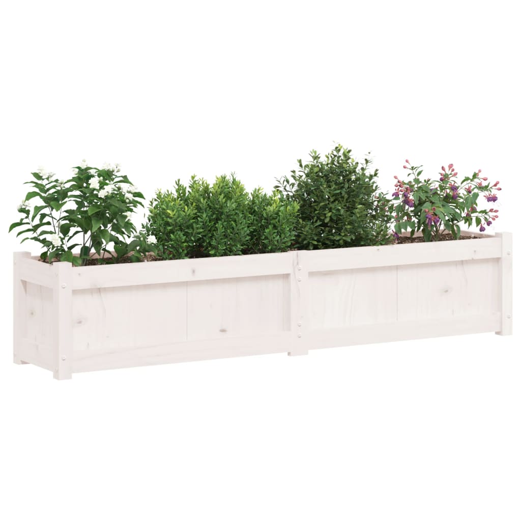 plantekasse 150x31x31 cm massivt fyrretræ hvid