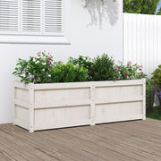 plantekasse 150x50x50 cm massivt fyrretræ hvid