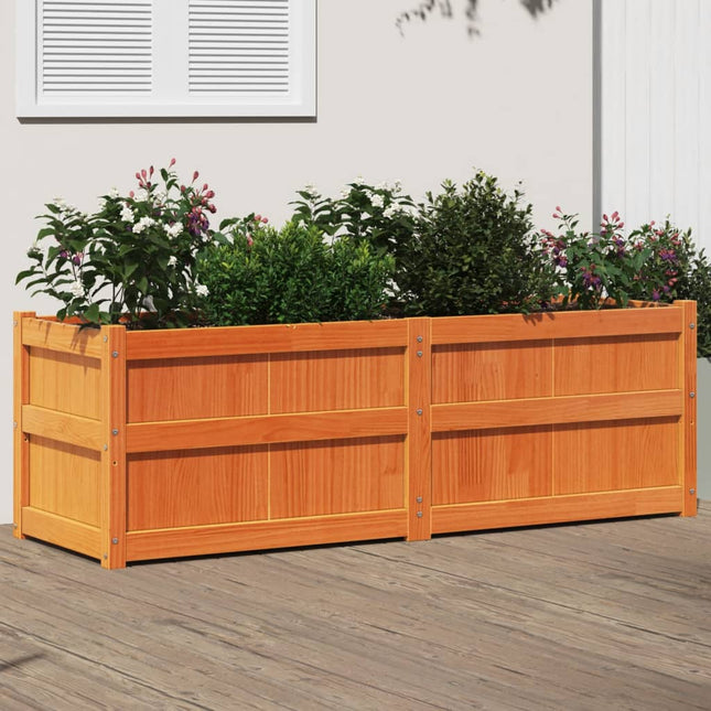 plantekasse 150x50x50 cm massivt fyrretræ gyldenbrun