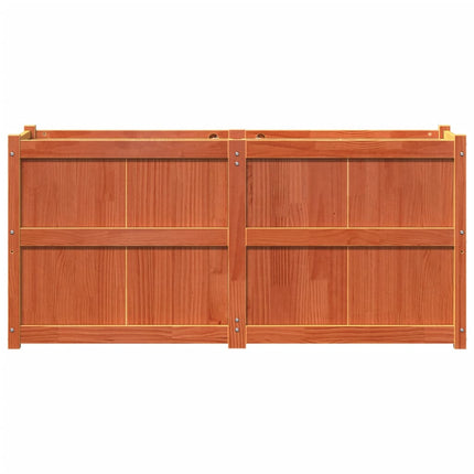 plantekasse 150x50x70 cm massivt fyrretræ gyldenbrun