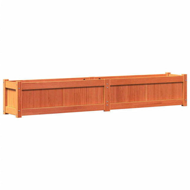 plantekasse 180x31x31 cm massivt fyrretræ gyldenbrun