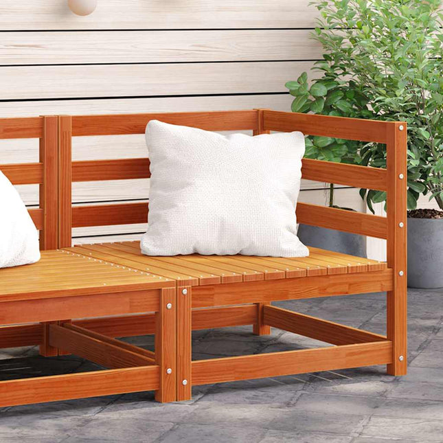 hjørnemodul til havesofa 70x70x67 cm massivt fyrretræ brun