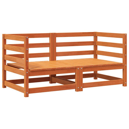 hjørnemoduler til havesofa 2 stk. 70x70x67 cm massivt træ brun