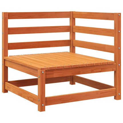 hjørnemoduler til havesofa 2 stk. 70x70x67 cm massivt træ brun