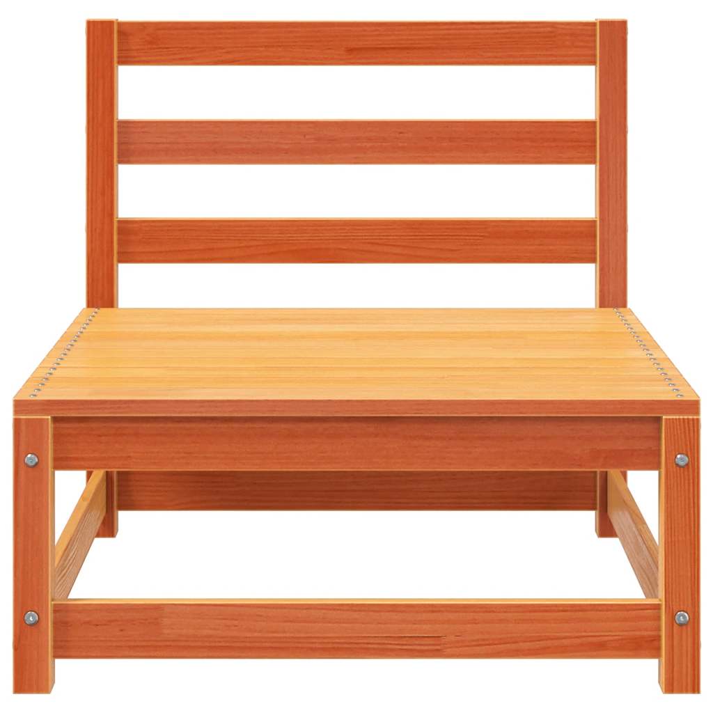 hjørnemoduler u. armlæn 3 stk 70x70x67 cm massivt træ brun