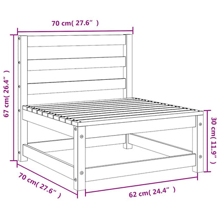 hjørnemoduler u. armlæn 3 stk 70x70x67 cm massivt træ brun