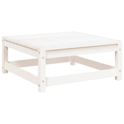 haveskammel 70x70x30 cm massivt fyrretræ hvid