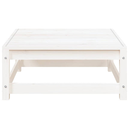 haveskammel 70x70x30 cm massivt fyrretræ hvid