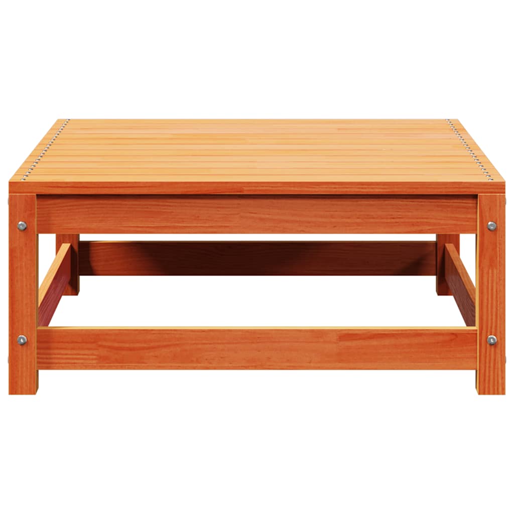 haveskammel 70x70x30 cm massivt fyrretræ brun