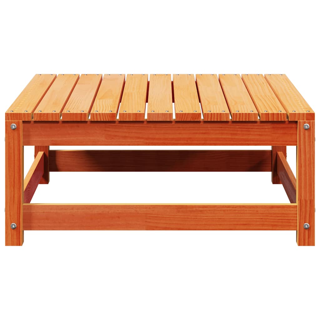 haveskammel 70x70x30 cm massivt fyrretræ brun