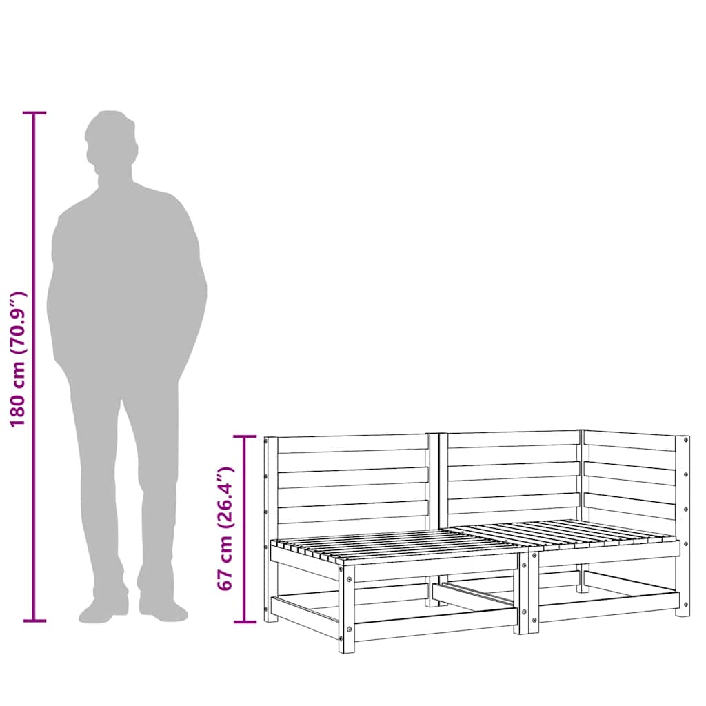 3-personers havesofa massivt fyrretræ