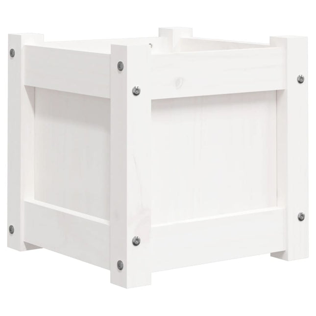 plantekasse 31x31x31 cm massivt fyrretræ hvid