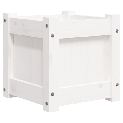 plantekasse 31x31x31 cm massivt fyrretræ hvid