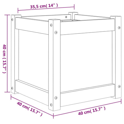plantekasse 40x40x40 cm massivt fyrretræ gyldenbrun