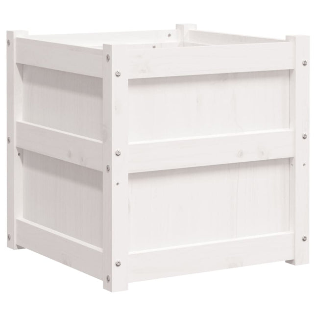 plantekasse 50x50x50 cm massivt fyrretræ hvid