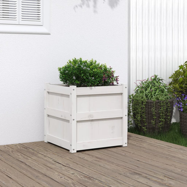 plantekasse 50x50x50 cm massivt fyrretræ hvid
