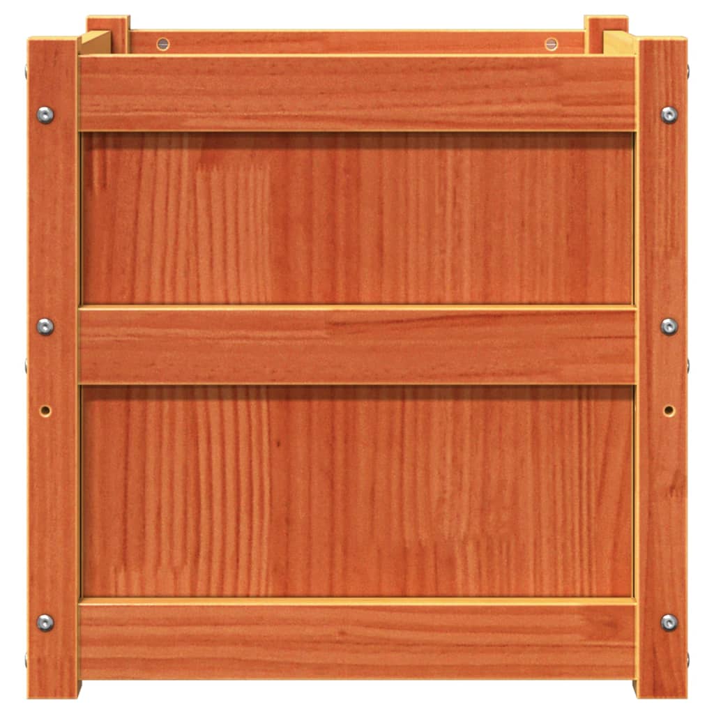 plantekasse 50x50x50 cm massivt fyrretræ gyldenbrun